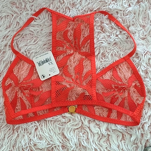 🏵️NWT FP coral red lace bralette - Picture 3 of 6